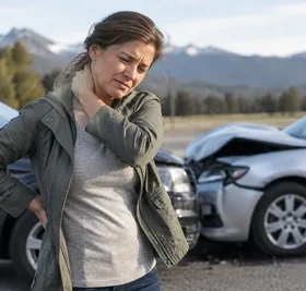 An Idaho driver with renewed back discomfort speaks with a medical professional after a car collision.